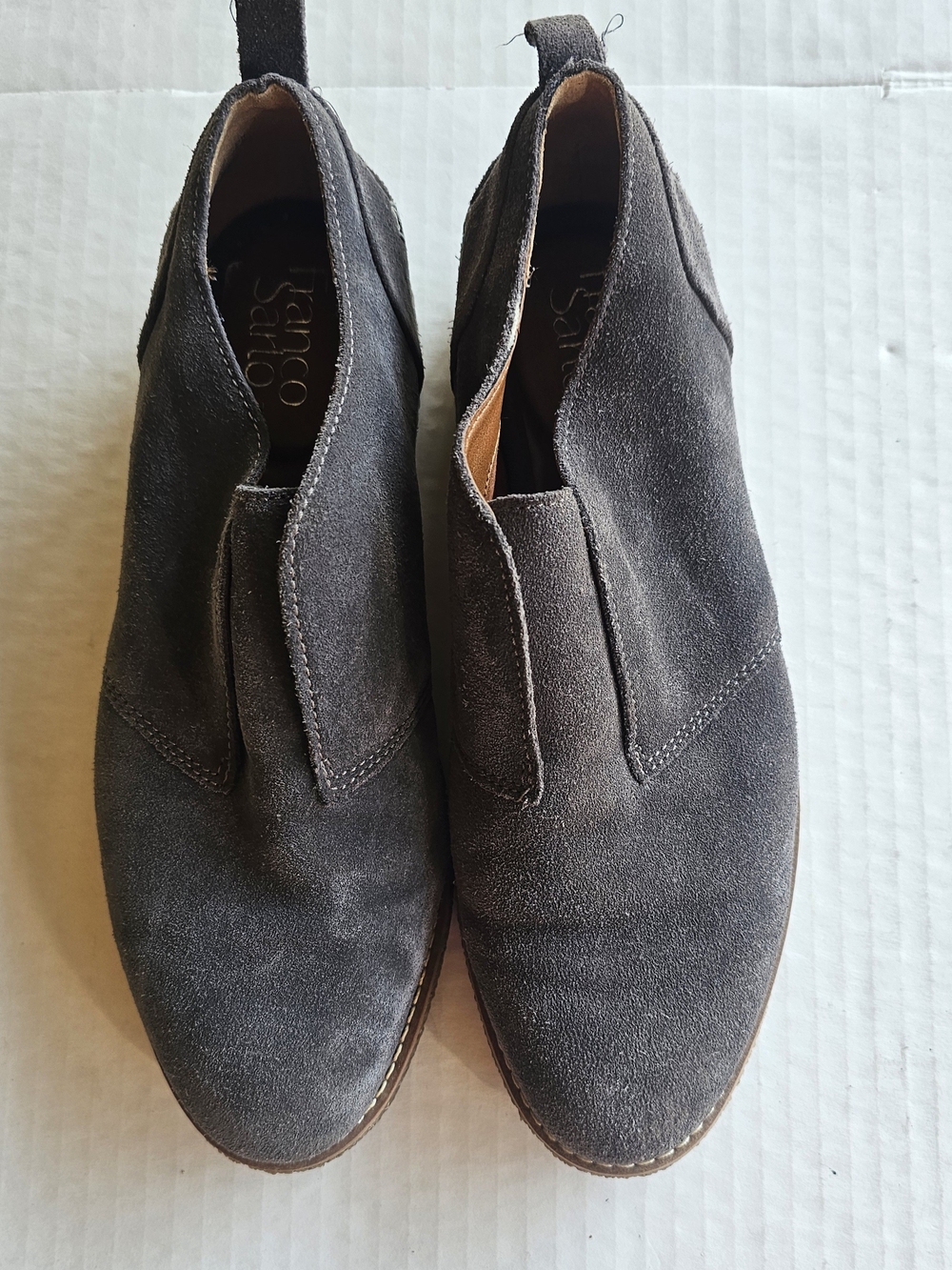 Franco Sarto Gray Suede Ankle Booties Size 8.5